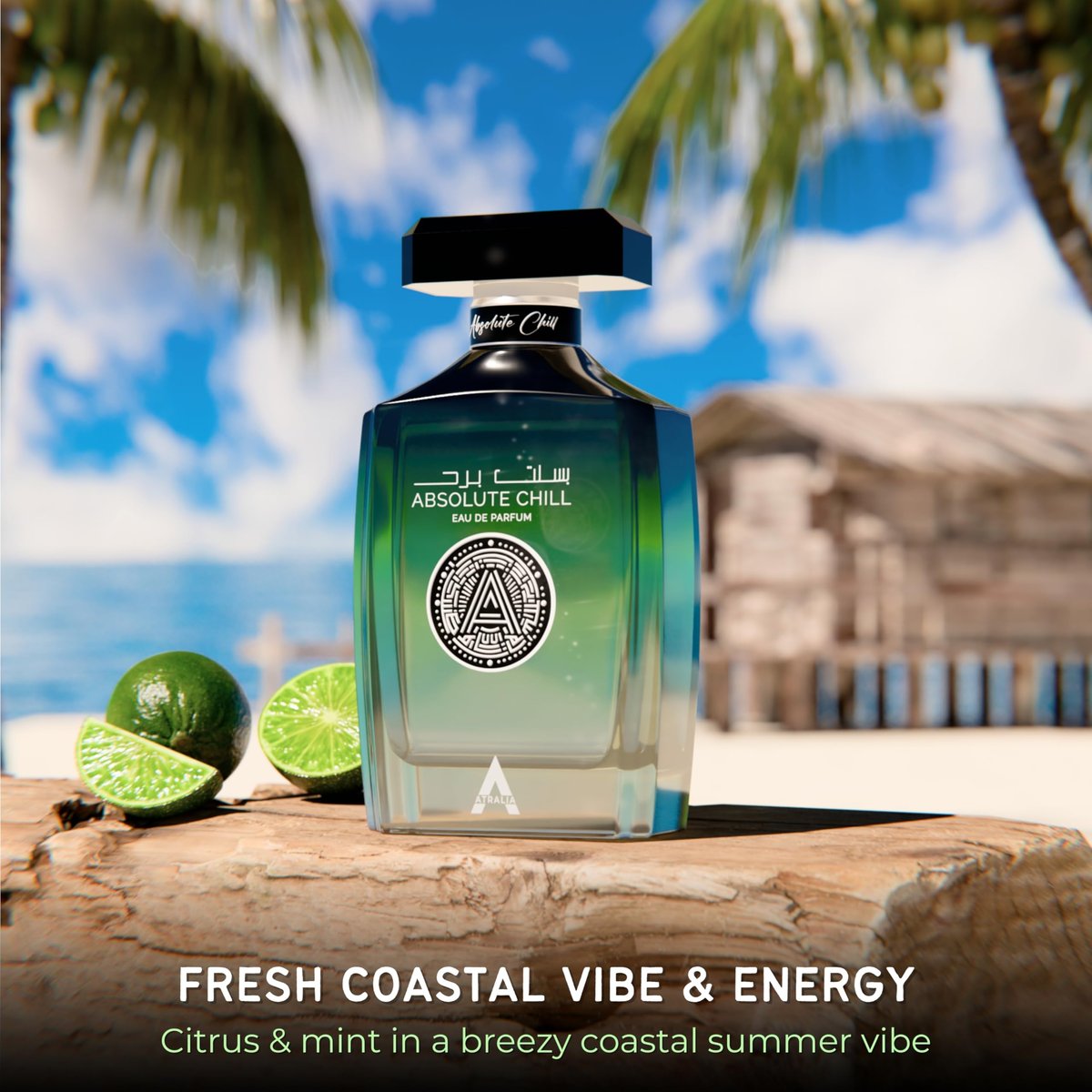 Atralia Absolute Chill 100ml EDP – Citrus Mint Perfume for Men & Women | Green Lemon, Mint, Orange, Blackcurrant | Summer Fresh Long-Lasting Fragrance Avelisse