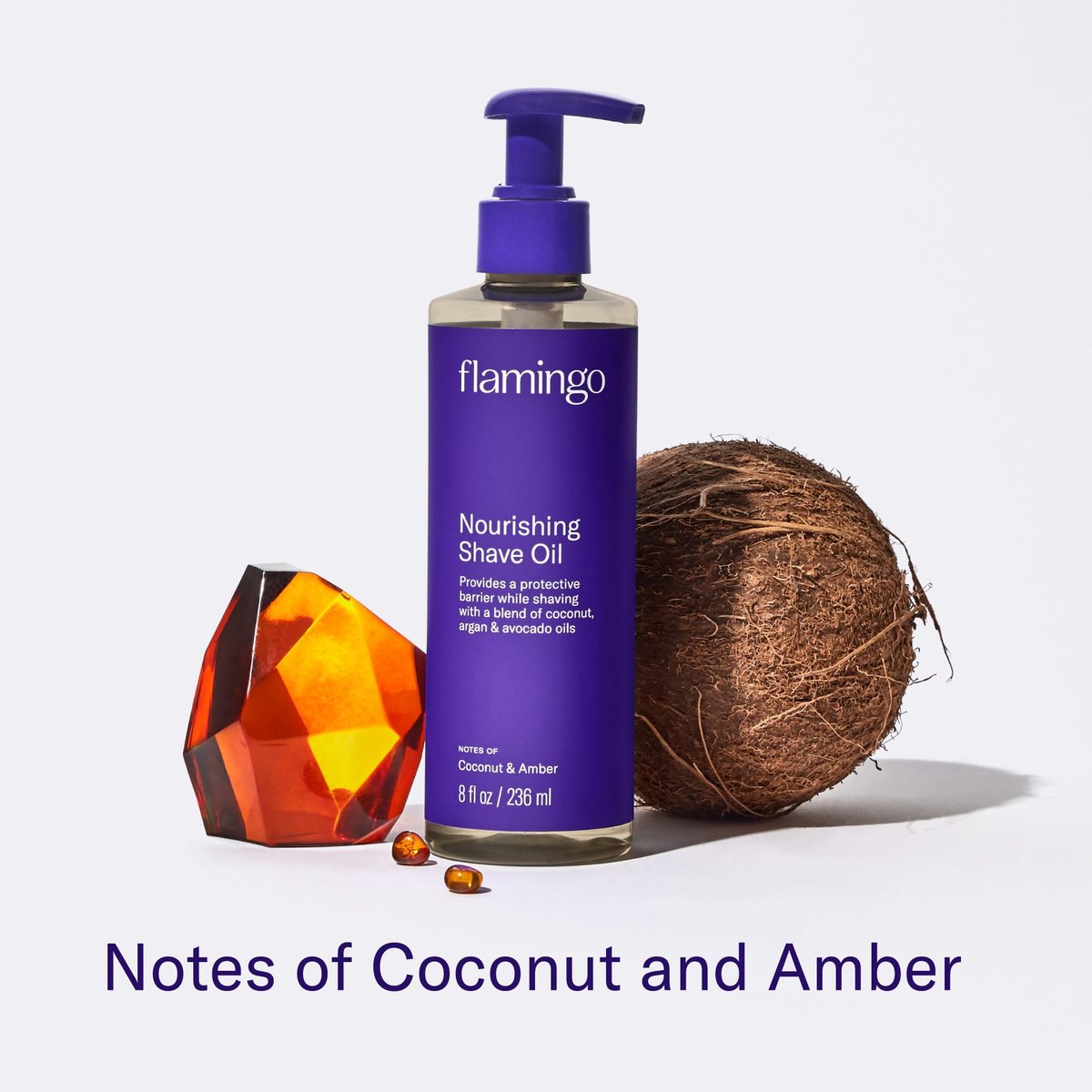 Flamingo Nourishing Shave Oil for Women with Coconut, Argan, & Avocado Oils, 8 FL OZ (Pack of 3) Avelisse