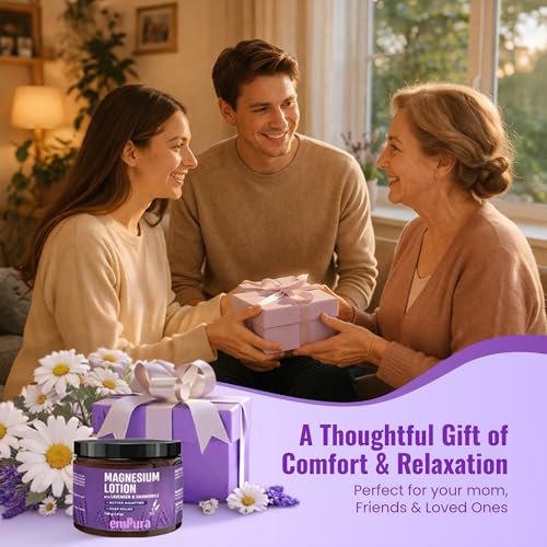 EMPURA Magnesium Lotion with Lavender & Chamomile – Fast Absorbing Magnesium Cream for Relaxation & Muscle Relief, Hand Leg or Foot Lotion, Self Care Gifts for Women (4oz) - görsel 4