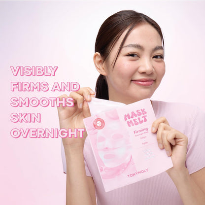 TONYMOLY Mask Melt Firming Hydrogel Face Mask - Overnight Treatment with Collagen and Peptides, Korean Skincare, 1 Sheet