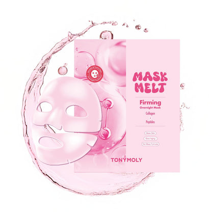 TONYMOLY Mask Melt Firming Hydrogel Face Mask - Overnight Treatment with Collagen and Peptides, Korean Skincare, 1 Sheet