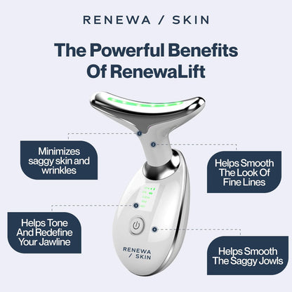 Renewa Skin Face & Neck Sculpting Tool - Handheld Beauty Device with Gentle Light & Soothing Vibration for a Smoother, Refreshed, Radiant Complexion Avelisse
