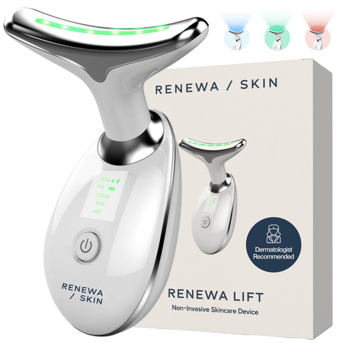 Renewa Skin Face & Neck Sculpting Tool - Handheld Beauty Device with Gentle Light & Soothing Vibration for a Smoother, Refreshed, Radiant Complexion Avelisse