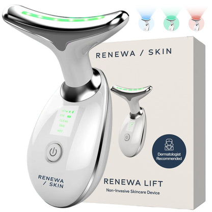 Renewa Skin Face & Neck Sculpting Tool - Handheld Beauty Device with Gentle Light & Soothing Vibration for a Smoother, Refreshed, Radiant Complexion Avelisse