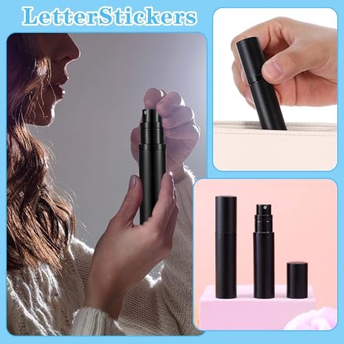 IANFAN 2-Pack Mini Refillable Perfume Atomizer 5ml - Leakproof Travel Cologne Spray Bottle, Empty Dispenser for Outgoing & Traveling - Black & Blue Aluminum - görsel 12