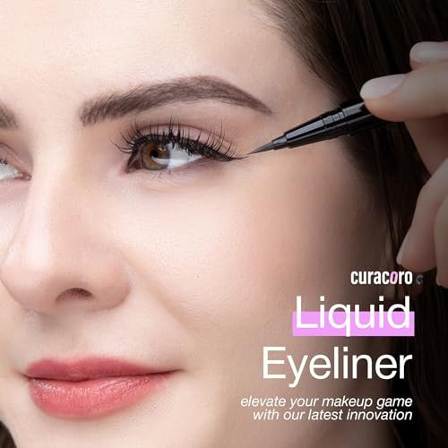 CURACORO Oil-Free Liquid Eyeliner for Eyelash Extensions – Ultra-Fine Felt Tip, Waterproof & Long-Lasting, Smudge-Proof Black Eyeliner - görsel 14
