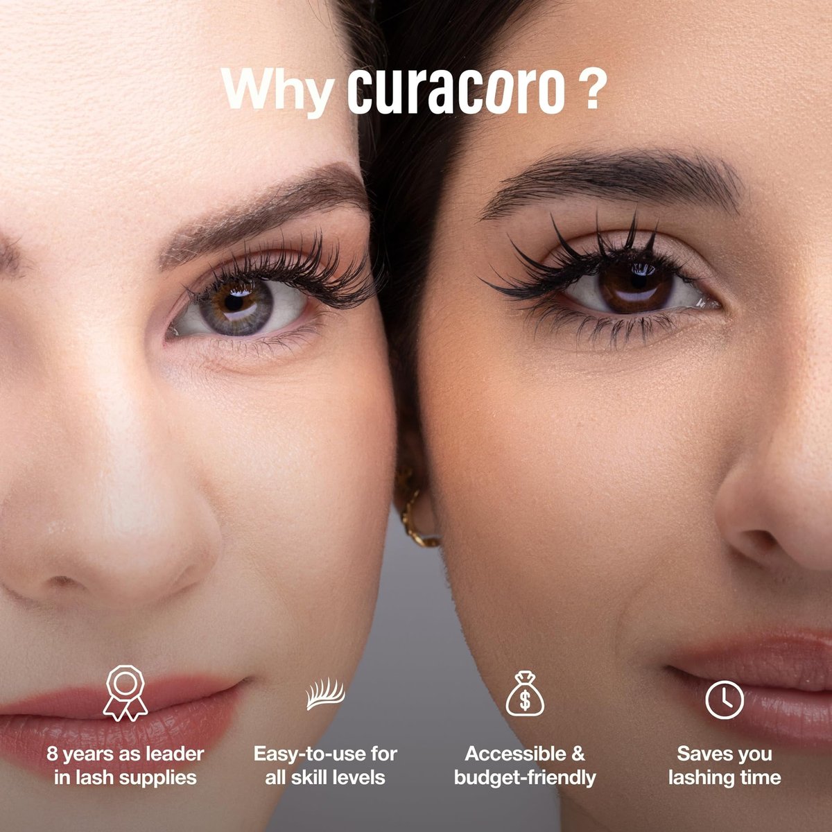CURACORO Oil-Free Liquid Eyeliner for Eyelash Extensions – Ultra-Fine Felt Tip, Waterproof & Long-Lasting, Smudge-Proof Black Eyeliner - görsel 3