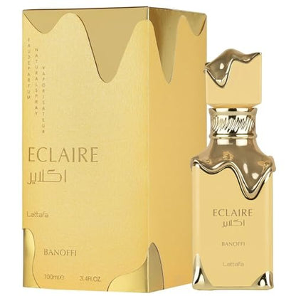 Lattafa Eclaire Banoffi Eau de Parfum – Gourmand, Sweet, Fruity, Musky – Long-Lasting Fragrance for Women, 3.4 oz Avelisse