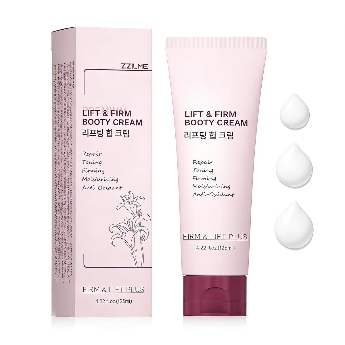 ZZILME B TIGHT Cellulite Cream – Body Firming & Tightening Cream for Thighs, Butt & Stomach – Lightweight Fast-Absorbing Moisturizer – Korean Skincare – 4.23 Fl Oz Avelisse