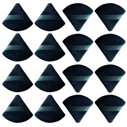 16 Pcs Triangle Powder Puff Set - Soft Synthetic Makeup Sponges for Loose Powder, Foundation, and Setting Powder