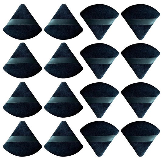 16 Pcs Triangle Powder Puff Set - Soft Synthetic Makeup Sponges for Loose Powder, Foundation, and Setting Powder