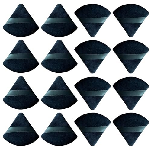 16 Pcs Triangle Powder Puff Set - Soft Synthetic Makeup Sponges for Loose Powder, Foundation, and Setting Powder - görsel 2