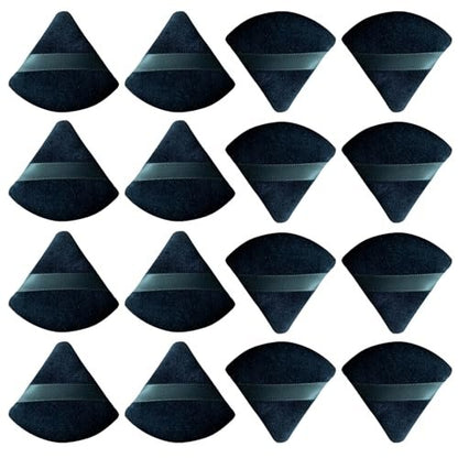 16 Pcs Triangle Powder Puff Set - Soft Synthetic Makeup Sponges for Loose Powder, Foundation, and Setting Powder