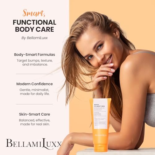 BellamiLuxx Body Acne Treatment Scrub - Helps Reduce Body Breakouts on Back, Chest, Butt & Thighs - Back Acne Treatment for Men, Women & Teens - Butt Acne Wash with Natural Actives for Smooth Skin Avelisse