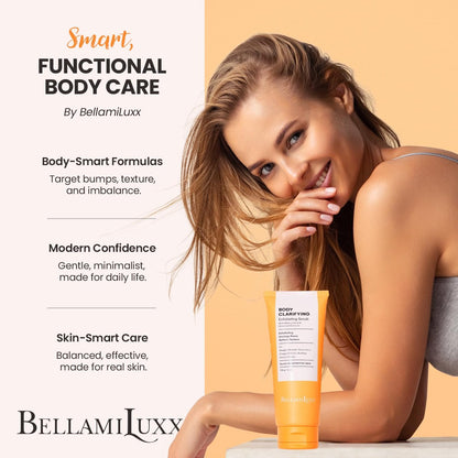 BellamiLuxx Body Acne Treatment Scrub - Helps Reduce Body Breakouts on Back, Chest, Butt & Thighs - Back Acne Treatment for Men, Women & Teens - Butt Acne Wash with Natural Actives for Smooth Skin Avelisse