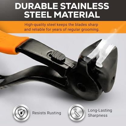 EZPIK Thick Toe Nail Clippers for Seniors with Nail File Set - Ergonomic Long Handle, Angled Head, Stainless Steel Blades for Weak & Arthritic Hands