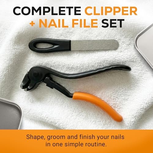 EZPIK Thick Toe Nail Clippers for Seniors with Nail File Set - Ergonomic Long Handle, Angled Head, Stainless Steel Blades for Weak & Arthritic Hands - görsel 16