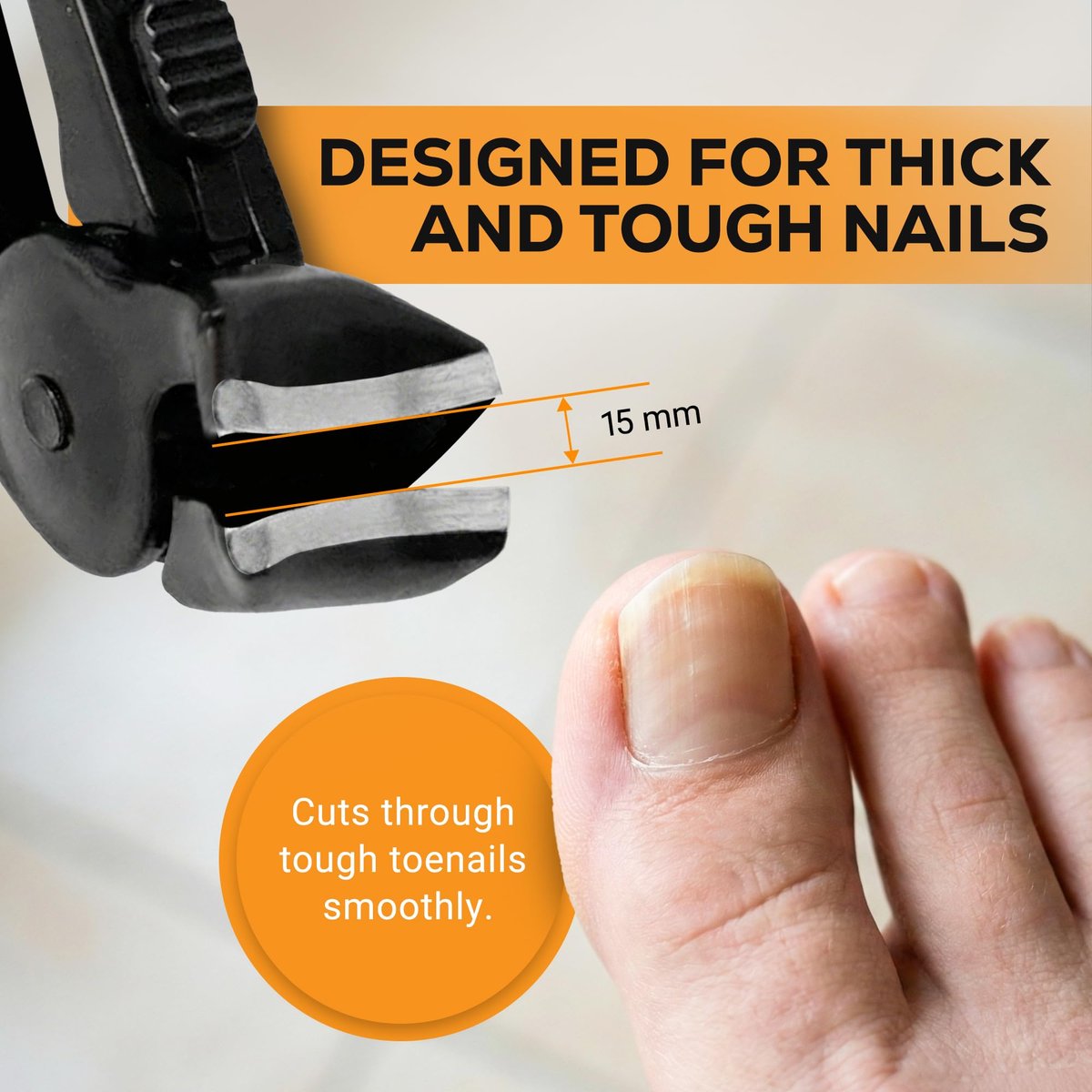 EZPIK Thick Toe Nail Clippers for Seniors with Nail File Set - Ergonomic Long Handle, Angled Head, Stainless Steel Blades for Weak & Arthritic Hands - görsel 5