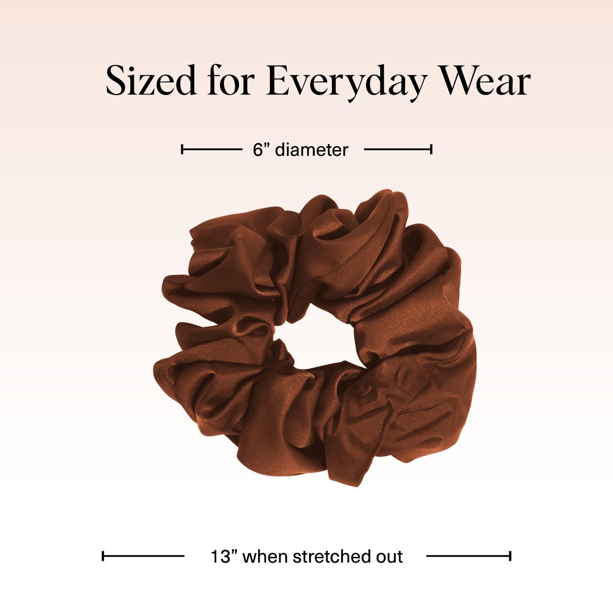 Kitsch Recycled Satin Oversized Scrunchies – Large Eco-Friendly Hair Ties for Women, Camel & Cream 2pc Set - görsel 9