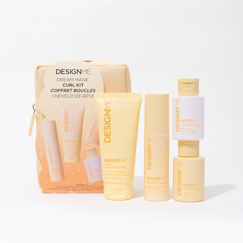 DESIGNME BOUNCE.ME Curl Kit: Curl Cream, Shampoo & Conditioner, Curl Gel – Holiday Gift Set for Defined, Hydrated Curls & Coils Avelisse