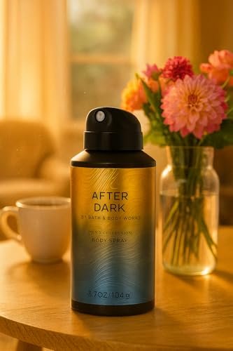 Bath & Body Works After Dark Body Spray for Men, 3.7 fl oz – Amber & Smooth Suede Scent, All-Day Freshness Avelisse