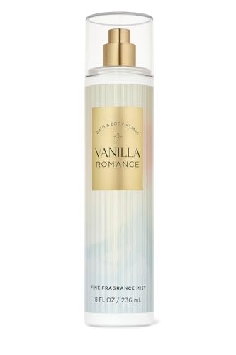 Bath & Body Works Vanilla Romance Fine Fragrance Mist 8 fl oz – Sweet Vanilla, Jasmine Petals & Amber Blend – Body Spray for Daily Refresh or Layering Avelisse