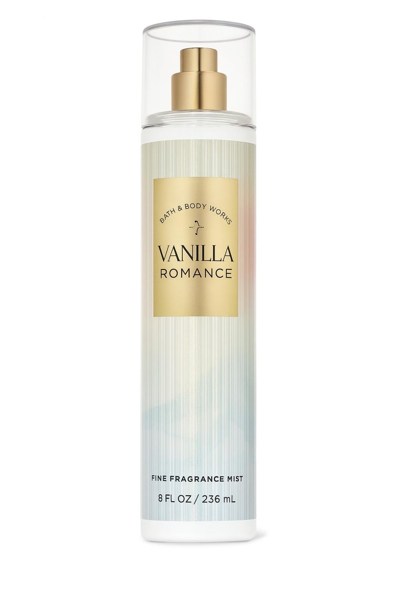 Bath & Body Works Vanilla Romance Fine Fragrance Mist 8 fl oz – Sweet Vanilla, Jasmine Petals & Amber Blend – Body Spray for Daily Refresh or Layering Avelisse