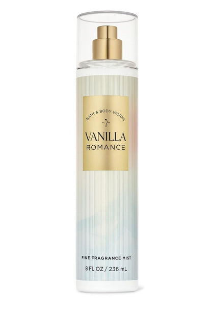 Bath & Body Works Vanilla Romance Fine Fragrance Mist 8 fl oz – Sweet Vanilla, Jasmine Petals & Amber Blend – Body Spray for Daily Refresh or Layering Avelisse