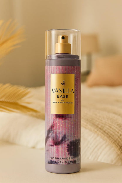 Bath & Body Works Vanilla Ease Fine Fragrance Mist 8 fl oz – Cozy Vanilla, Smoked Musk & Cashmere Blend – Long-Lasting Body Spray for Women and Men Avelisse