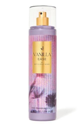 Bath & Body Works Vanilla Ease Fine Fragrance Mist 8 fl oz – Cozy Vanilla, Smoked Musk & Cashmere Blend – Long-Lasting Body Spray for Women and Men Avelisse