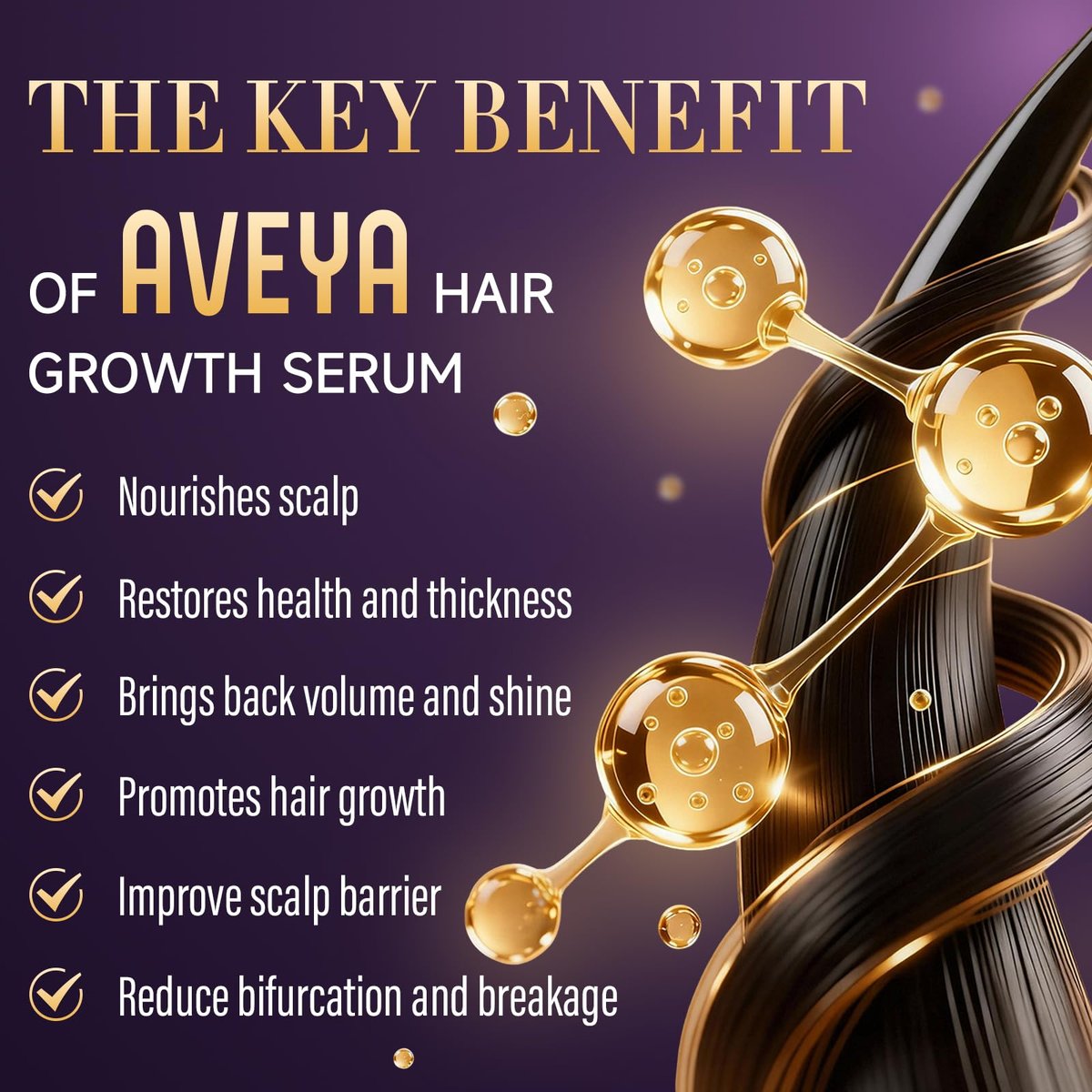 AVEYA Hair Growth Serum for Women & Men – Rosemary Oil, Batana Oil & Biotin – Strengthens, Thickens & Accelerates Hair Care – Non-Greasy – Helps Prevent Hair Thinning & Hair Loss – 60 ml Avelisse