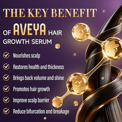 AVEYA Hair Growth Serum for Women & Men – Rosemary Oil, Batana Oil & Biotin – Strengthens, Thickens & Accelerates Hair Care – Non-Greasy – Helps Prevent Hair Thinning & Hair Loss – 60 ml Avelisse