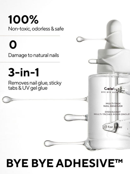 Celebritips Bye Bye Adhesive™ Press-On Nail Remover – Odorless, Non-Toxic, Gentle Formula (30ml) Avelisse