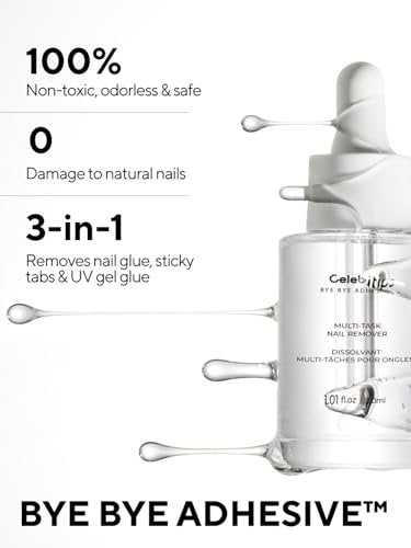 Celebritips Bye Bye Adhesive™ Press-On Nail Remover – Odorless, Non-Toxic, Gentle Formula (30ml) Avelisse