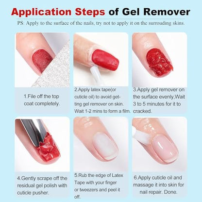 LOUINSTIC 3-in-1 Gel Nail Remover Kit – Acetone-Free, Low Odor, Removes Gel in 2-5 Minutes, No Foil Needed Avelisse