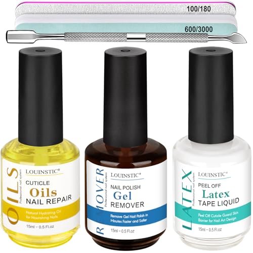 LOUINSTIC 3-in-1 Gel Nail Remover Kit – Acetone-Free, Low Odor, Removes Gel in 2-5 Minutes, No Foil Needed Avelisse