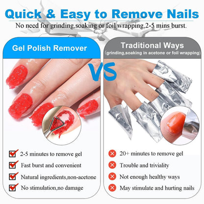 LOUINSTIC 3-in-1 Gel Nail Remover Kit – Acetone-Free, Low Odor, Removes Gel in 2-5 Minutes, No Foil Needed Avelisse