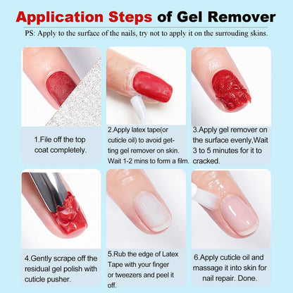 LOUINSTIC 3-in-1 Gel Nail Remover Kit – Acetone-Free, Low Odor, Removes Gel in 2-5 Minutes, No Foil Needed Avelisse