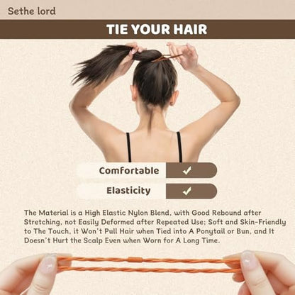 48 Pcs Boho Hair Ties - Morandi & Earth Tone Elastic Hair Bands, No Crease Durable Hair Accessories for Women Girls, Multi-Color Handmade Hair Ropes with Kraft Paper Hanging Card