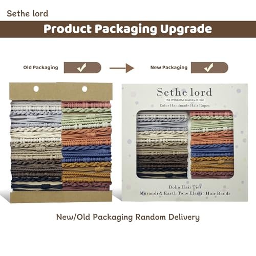 48 Pcs Boho Hair Ties - Morandi & Earth Tone Elastic Hair Bands, No Crease Durable Hair Accessories for Women Girls, Multi-Color Handmade Hair Ropes with Kraft Paper Hanging Card - görsel 4