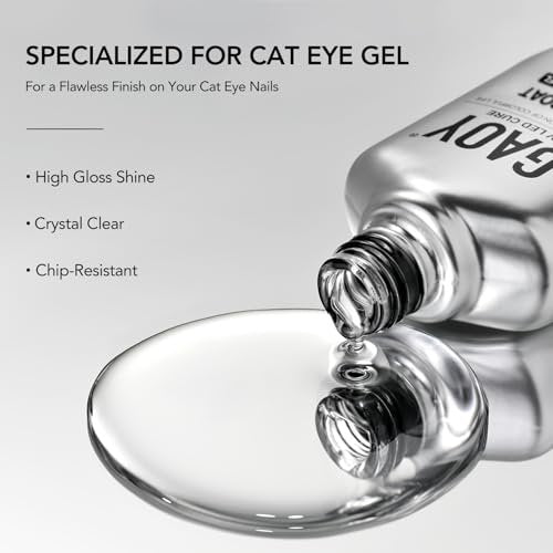 GAOY Crystal Top Coat for Cat Eye Gel - Enhance Cat Eye Effect, High Gloss Long Lasting UV Nail Art, 16ml - görsel 4