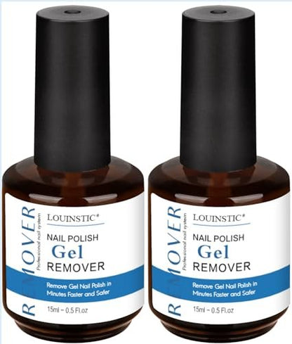 LOUINSTIC Gel Polish Remover – 2 Pack (30ml), Fast 2–5 Min Gel Removal, Acetone-Free & Gentle, No Soak or Foil Needed, Ideal for At-Home DIY Manicures Avelisse