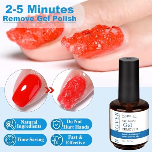 LOUINSTIC Gel Polish Remover – 2 Pack (30ml), Fast 2–5 Min Gel Removal, Acetone-Free & Gentle, No Soak or Foil Needed, Ideal for At-Home DIY Manicures Avelisse