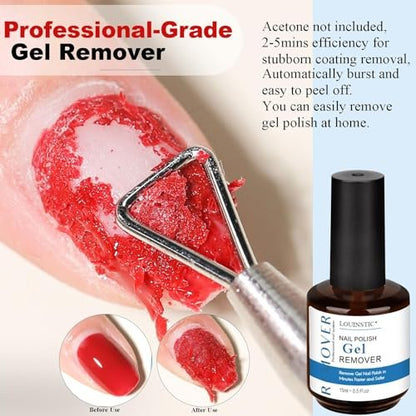 LOUINSTIC Gel Polish Remover – 2 Pack (30ml), Fast 2–5 Min Gel Removal, Acetone-Free & Gentle, No Soak or Foil Needed, Ideal for At-Home DIY Manicures Avelisse
