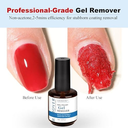 LOUINSTIC Gel Polish Remover – 2 Pack (30ml), Fast 2–5 Min Gel Removal, Acetone-Free & Gentle, No Soak or Foil Needed, Ideal for At-Home DIY Manicures Avelisse