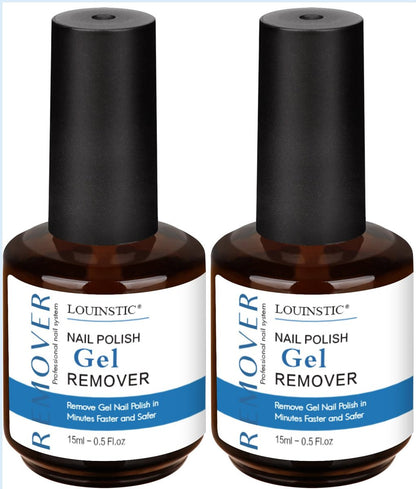LOUINSTIC Gel Polish Remover – 2 Pack (30ml), Fast 2–5 Min Gel Removal, Acetone-Free & Gentle, No Soak or Foil Needed, Ideal for At-Home DIY Manicures Avelisse