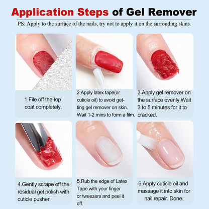 LOUINSTIC Gel Polish Remover – 2 Pack (30ml), Fast 2–5 Min Gel Removal, Acetone-Free & Gentle, No Soak or Foil Needed, Ideal for At-Home DIY Manicures Avelisse