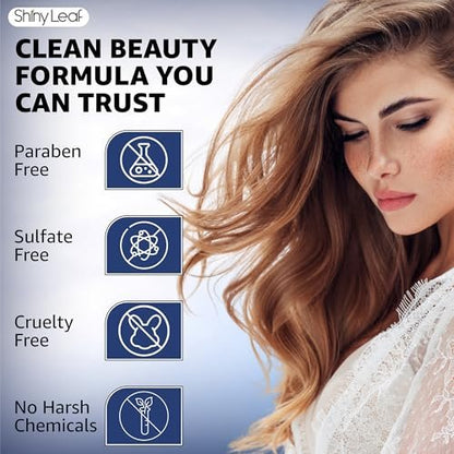 Shiny Leaf Peptide Conditioner for Hair Thinning - DHT Blocker with Biotin, Caffeine & Saw Palmetto - Sulfate Free Thickening Formula for Women & Men, Color Safe for All Hair Types, 16 fl oz Avelisse