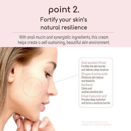 DEARBOO Glass Skin Snail Cream, 80mL – Lightweight Hydrating Facial Moisturizer with Snail Mucin for a Smooth, Radiant-Looking Complexion Avelisse