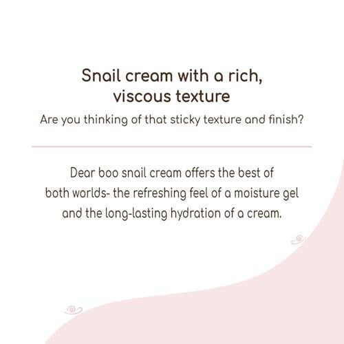 DEARBOO Glass Skin Snail Cream, 80mL – Lightweight Hydrating Facial Moisturizer with Snail Mucin for a Smooth, Radiant-Looking Complexion Avelisse